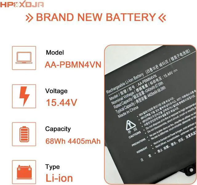 Alt view image 2 of 5 - AA-PBMN4VN Laptop Battery Replacement for Samsung Galaxy Book Pro 360 15 15.6" NP950XDB NP950XDB-KA1US NP950XDB-KB1US NP950XDB-KC5US NP950XDB-KC3US NP950QDB NP950QDB-KB1US BA43-00398A NP950QED