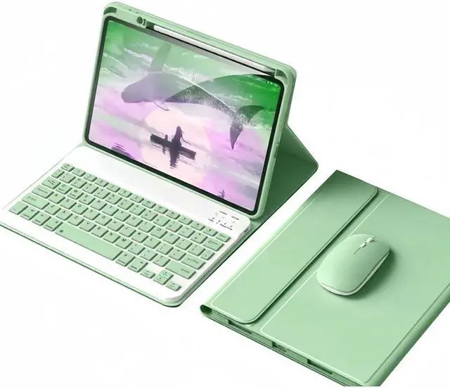 Main image of kaidisen Keyboard Case Mouse Compatible with iPad Pro 13 inch (M4) 2024 Detachable Cute Color Keyboard Case Support Pencil Charging,Mint Green