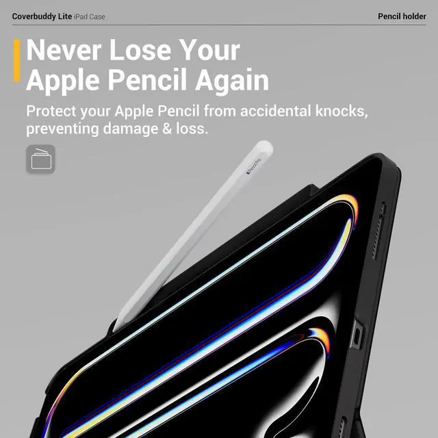 Alt view image 4 of 5 - MAGEASY CoverBuddy Lite for M4 iPad Pro 11" (2024) - iPad Pro Case Compatible with Magic Keyboard for iPad Pro (M4), with Apple Pencil Pro Pencil Holder - White