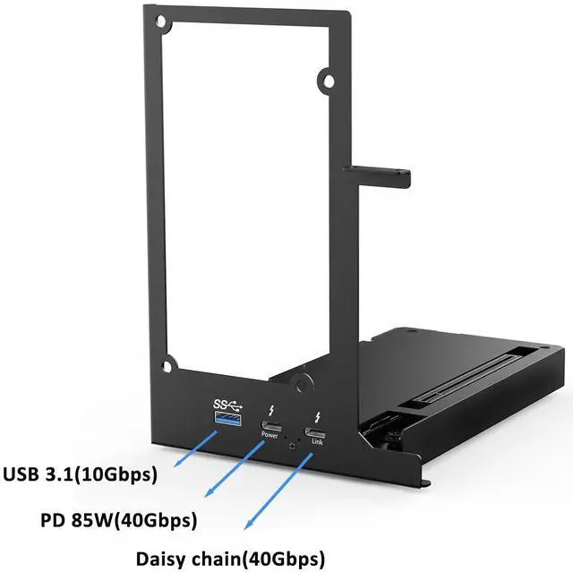 Alt view image 5 of 5 - YLIDXY Portable eGPU Enclosure Compatible with Thunderbolt 3/4,USB4 PD 85W Charging,Daisy Chain Support,External GPU Dock Station 40Gbps Rate Support NVIDIA/AMD PCIE,DC/SFX/ATX/Flex Power Supply