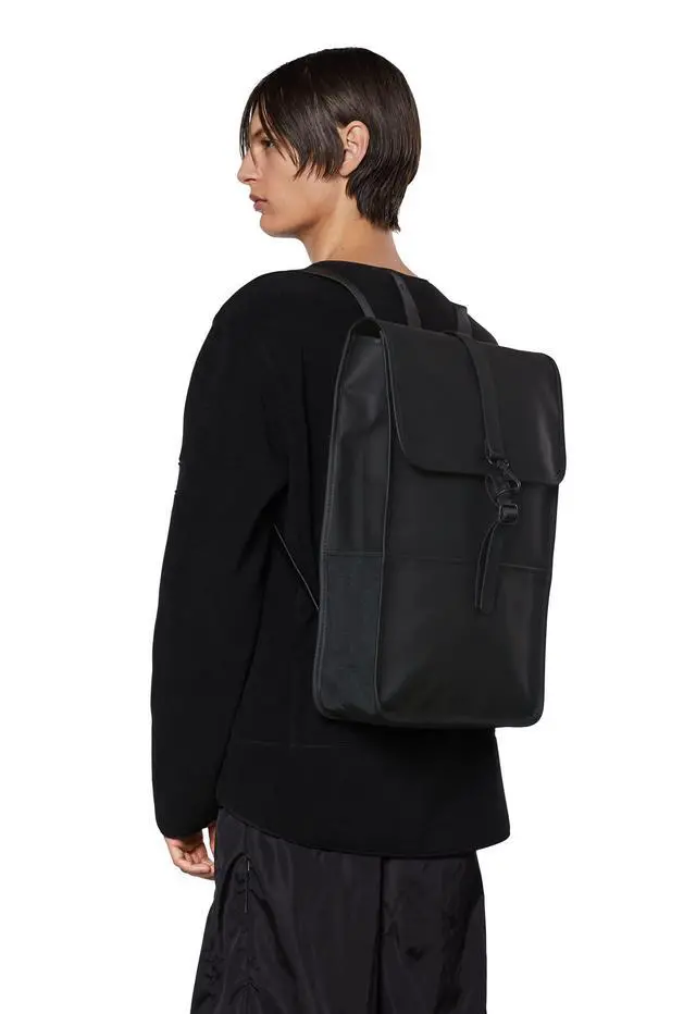 Alt view image 5 of 5 - RAINS Backpack for Women and Men - Fits 15" Laptop - Water Resistant Rucksack - (Black, One Size)