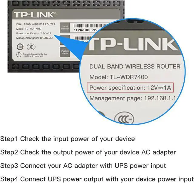 Alt view image 4 of 5 - Mini UPS Battery Backup with 4 DC Output Interface, DC 12V/2A 9000mAh Home Router UPS, Rechargeable Battery Backup for LED Light Strip, CCTV Camera, Router, UPS Battery Backup & Surge Protaector