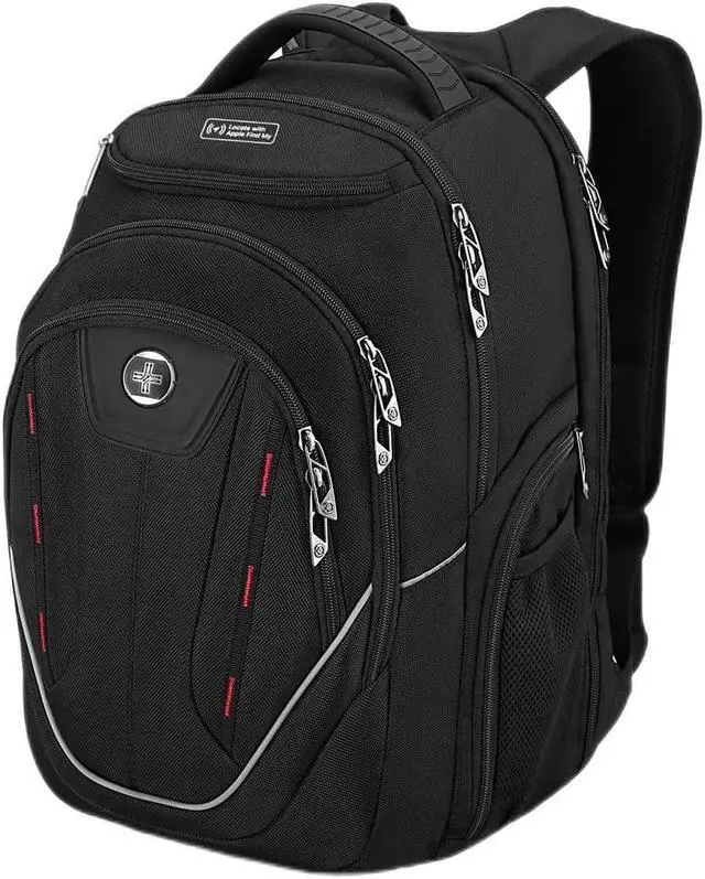 Main image of Swissdigital Design TSA Laptop Backpack Men's USB Charging Port Large Capacity Business Travel Backpack Black| With Apple Find My Network (TERABYTE J16BTFB-41) One Nation One World