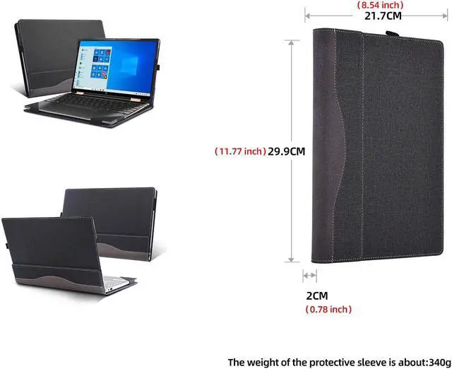 Alt view image 4 of 5 - Laptop Cover for Spectre x360 2-in-1 Convertible 14-ea0001ne 14t-ea 14-ef Spectre x360 Luxury 14T Cover 13-bf 13t-bf 2022 PU Leather Inner Pocket Cover (Dark Gray)