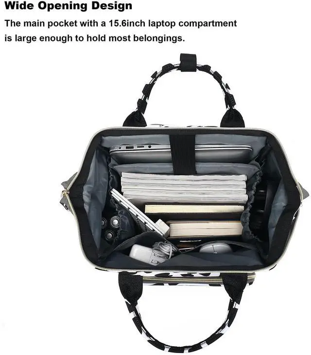 Alt view image 4 of 5 - Yusudan Cow Print Laptop Backpack for Womens Girls, College Backpacks School Bag Bookbag 15.6 Inch Computer Backpack