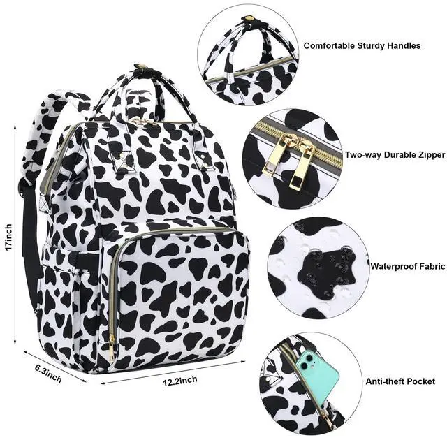 Alt view image 2 of 5 - Yusudan Cow Print Laptop Backpack for Womens Girls, College Backpacks School Bag Bookbag 15.6 Inch Computer Backpack