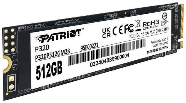 Alt view image 3 of 4 - Patriot Memory P320 512GB Internal SSD - NVMe PCIe Gen 3x4 - M.2 2280 - Solid State Drive - P320P512GM28