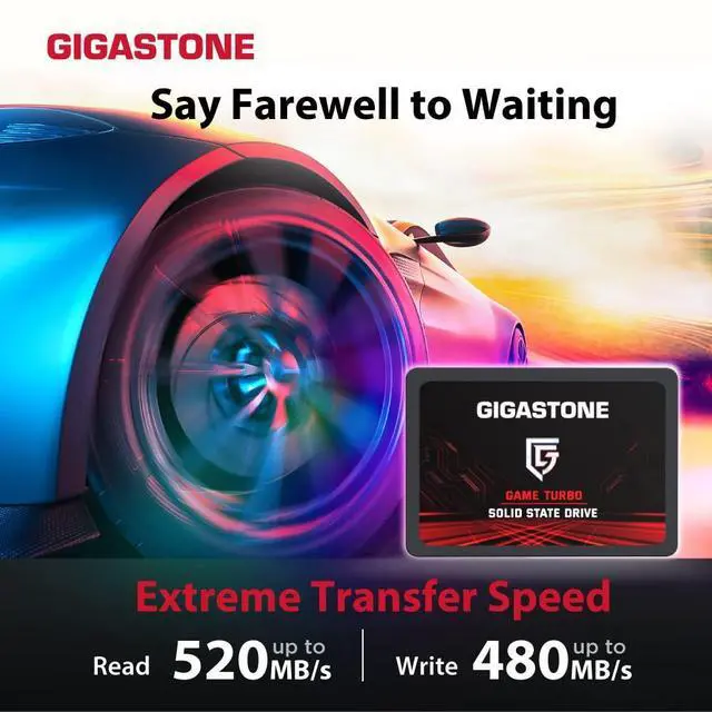 Alt view image 3 of 5 - Gigastone SATA SSD 256GB (3-Pack) 2.5 inch SSD 520MB/s Upgrade Laptop PC Memory and Storage PS4 HDD Replacement 2.5" Internal Solid State Hard Drives SATA III SLC Cache 3D NAND Game Turbo Performance