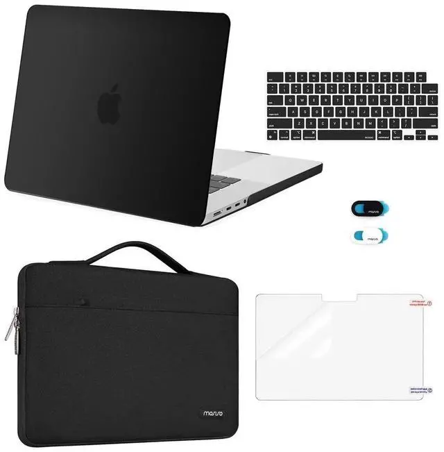 Main image of MOSISO Compatible with MacBook Pro 16 inch Case 2025 2024 2023 2022 2021 M4 M3 M2 M1 A3403 A3186 A2991 A2780 A2485 Pro Max, Hard Case&Sleeve Bag&Keyboard Skin&Webcam Cover&Screen Film, Black