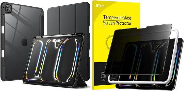 Main image of JETech iPad Pro 13-Inch M4 (2024) Clear Back Case and Privacy Screen Protector Bundle