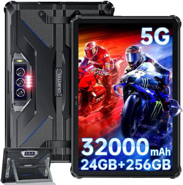 Main image of OUKITEL RT7 5G Rugged Tablet Android 13, 32000mAh Battery 24GB+256GB - Waterproof Tablet, 10.1" FHD+Tablets 33W Fast Charging,48MP+32MP+20MP Night Vision Camera,5G Dual SIM+5G WiFi/OTG/GPS/T-Mobile