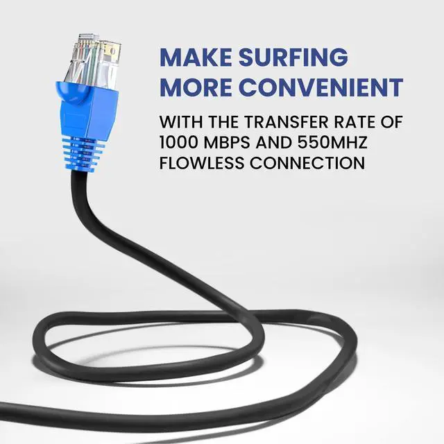 Alt view image 4 of 5 - Aurum Cables Cat6 Ethernet Cable for Gaming 300 ft RJ45 550 Mhz, Heavy Duty Waterproof Copper Indoor Outdoor Shielded LAN Cable Direct Burial Zero Lag Network Patch, Compatible with PC Router Modem TV