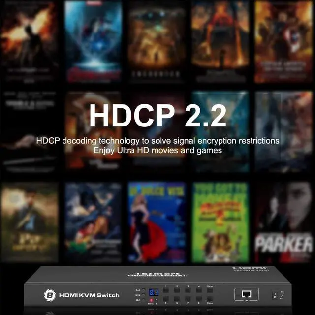 Alt view image 5 of 5 - TESmart 8X1 HDMI KVM Switch 8 Port Enterprise Grade Support 4K@60Hz Ultra HD | RS232 | LAN Port | IP Control | Auto Scan | Rackmount [Control up to 8 PCs w/One Video Monitor, Keyboard, Mouse]