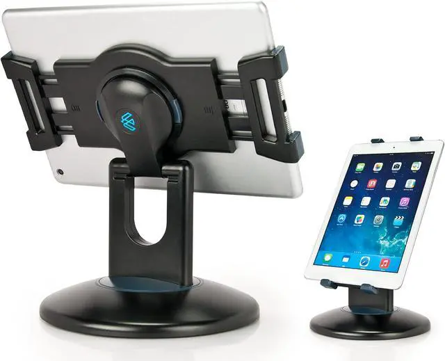 Main image of EHO iPad Stand, 360° Rotating Commercial Tablet Stand, Retail Kiosk, 6"-13" (Screens) Adapter Universal Tablet Clamp Holder for iPad, iPad Air, iPad Mini, Microsoft Surface, Most Tablets - Black