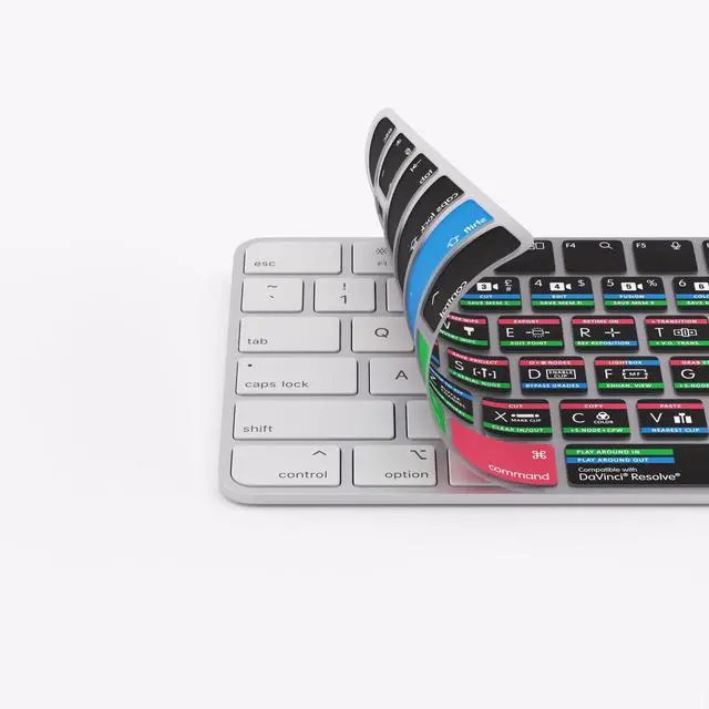 Alt view image 3 of 5 - Keyboard Cover for Davinci Resolve - Compatible with Apple Magic Numeric Keyboard with and WithoutTouchID - Editors Keys