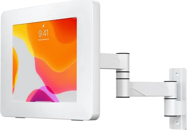 Alt view image 4 of 5 - Premium Wall Mount Arm - CTA VESA Wall Mount Arm & Enclosure for iPad Air 11" M2 (2024) - iPad Pro 11" M4 (2024) - iPad 7/8/9/ Gen 10.2" - Galaxy Tab 4 - Galaxy Tab A 10.1" & More - White (PAD-WMAWE)