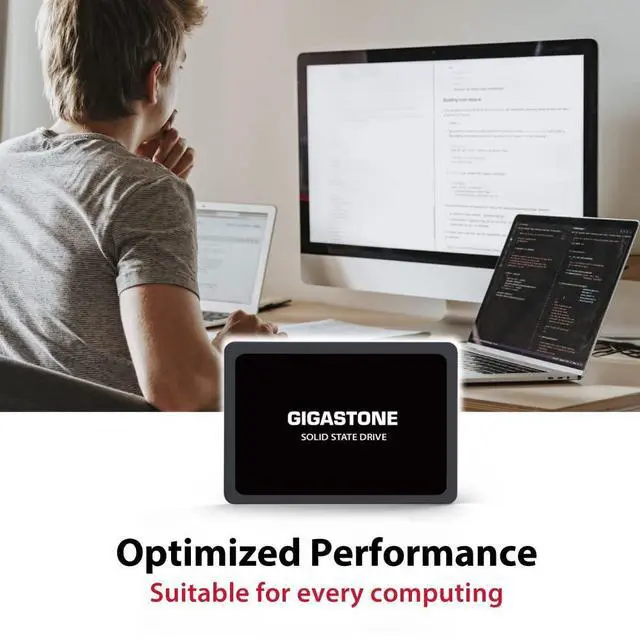 Alt view image 4 of 5 - Gigastone SATA SSD 1TB (2-Pack) 2.5 inch SSD 520MB/s Upgrade Laptop PC Memory and Storage PS4 HDD Replacement 2.5" Internal Solid State Hard Drives SATA III SLC Cache 3D NAND Increase Performance