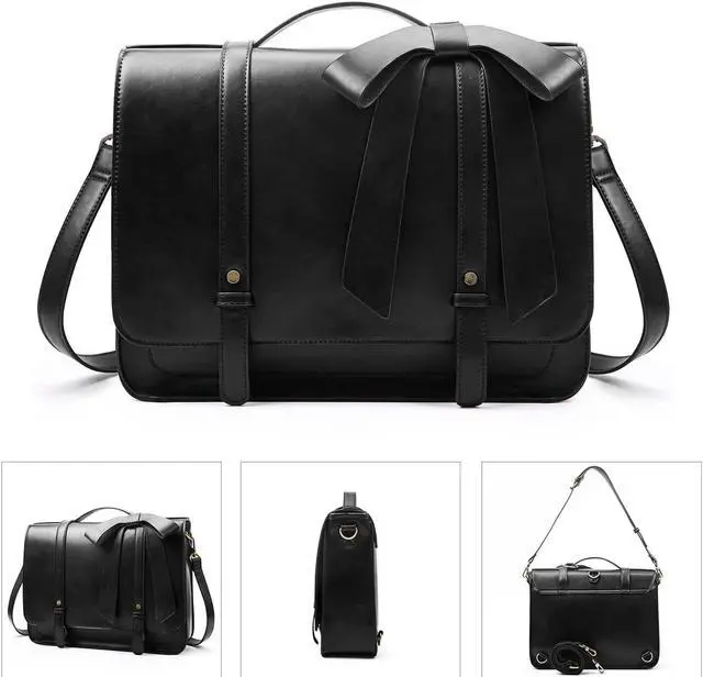 Alt view image 4 of 5 - ECOSUSI Briefcase for Women Messenger Backpack PU Leather 14 inch Laptop Bag Satchel Computer Bag for College Business Travel