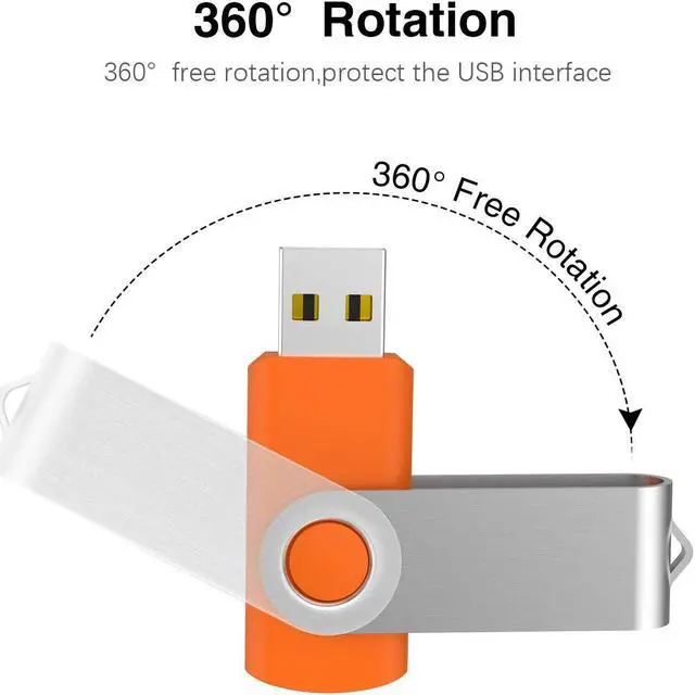 Alt view image 2 of 5 - KOOTION 16GB USB 3.0 Flash Drive 16 gb Flash Drives 10pcs Thumb Drive Keychain Jump Drive Swivel Memory Sticks, Orange