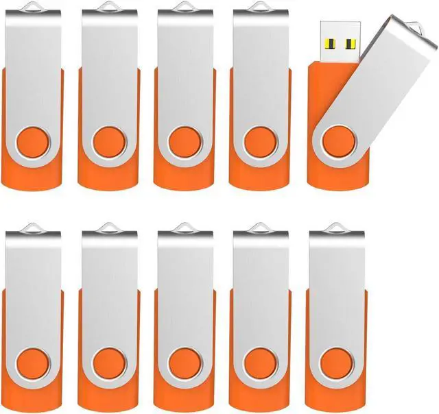 Main image of KOOTION 16GB USB 3.0 Flash Drive 16 gb Flash Drives 10pcs Thumb Drive Keychain Jump Drive Swivel Memory Sticks, Orange