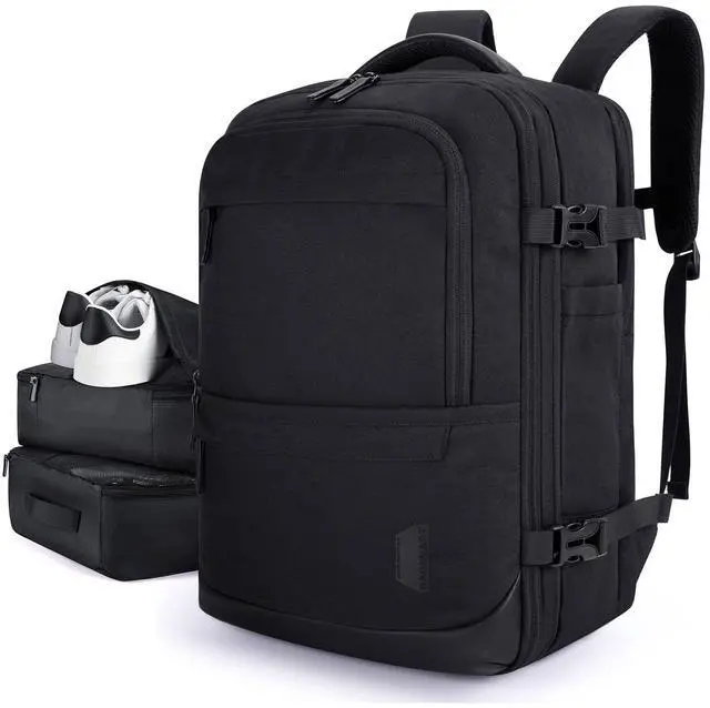 Main image of BAGSMART 40L Black Travel Laptop Backpack with Packing Cubes and Shoe Bag