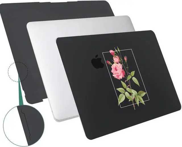 Alt view image 3 of 5 - SaharaCase - Apple MacBook Pro 16" Laptops Hybrid-Flex Arts Case with Silicone KeyPad Cover - Sleek Hard Shell, Snap-On, Anti-Slip Grip (Rose Black)