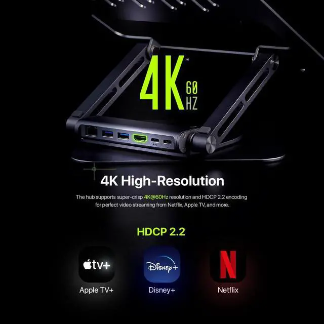 Alt view image 5 of 5 - ADAM elements USB-C Stand Pro/Laptop Docking Station - CASA Hub Stand Pro 6in1 Multiport Stand Hub for M2/M1 Mac, iPad & Laptop Series- USB-C Host, USB-A x2, USB-C PD, HDMI, RJ45
