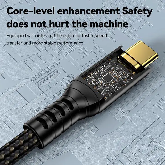 Alt view image 5 of 5 - Angusplay Long USB 4 Cable for Thunderbolt 4 Cable 16.4ft 20Gbps, USB-C Monitor Cable 4K Video Output, 100W Fast Charging Compatible with Thunderbolt 3, USB 3, for MacBook, DELL XPS, Surface Pro