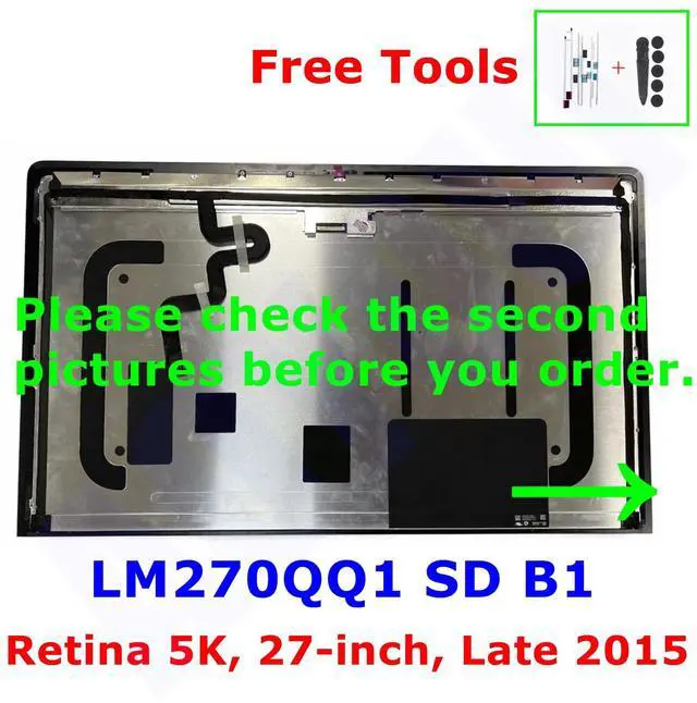 Alt view image 2 of 5 - AOYOUI Replacement Late 2015 LM270QQ1 SD B1 Compatible with Apple iMac 27" A1419 5K IPS LCD Screen Display Assembly EMC2834