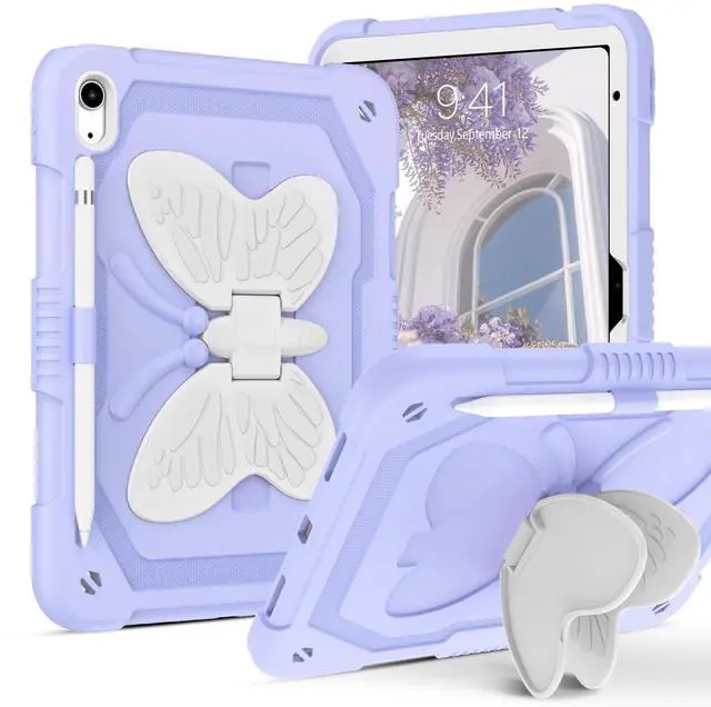 Main image of BENTOBEN for iPad 10th Generation Case, iPad 10.9 Inch 2022 Case with Pencil Holder 2 in 1 Heavy Duty Rugged Kickstand Protective Tablet Cover for iPad 10th Generation 2022, Purple Design