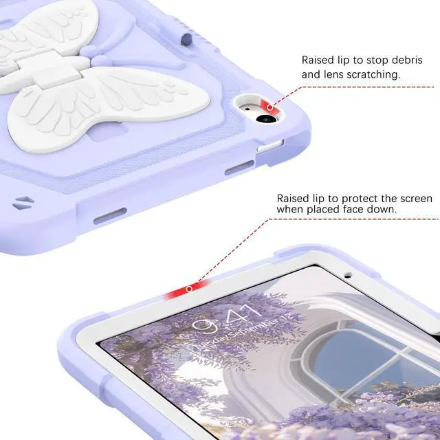 Alt view image 5 of 5 - BENTOBEN for iPad 10th Generation Case, iPad 10.9 Inch 2022 Case with Pencil Holder 2 in 1 Heavy Duty Rugged Kickstand Protective Tablet Cover for iPad 10th Generation 2022, Purple Design