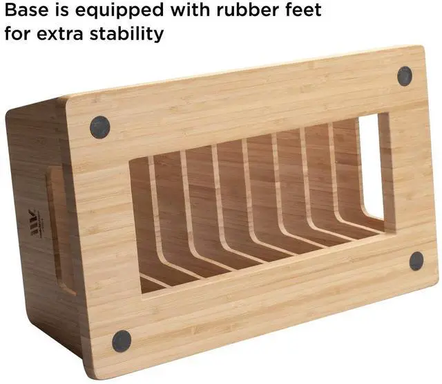 Alt view image 3 of 5 - MobileVision Bamboo Device Organizer for Smartphones, Tablets and Laptops, 10 Slots