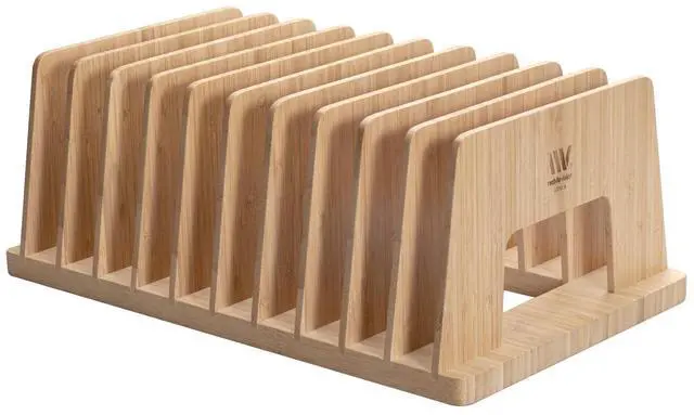 Alt view image 4 of 5 - MobileVision Bamboo Device Organizer for Smartphones, Tablets and Laptops, 10 Slots
