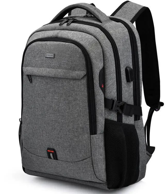 Main image of DUSLANG 17 Inch Travel Laptop Backpack Water Resistant College Backpack for Men Laptop Bag with USB Charging Port,Light Grey