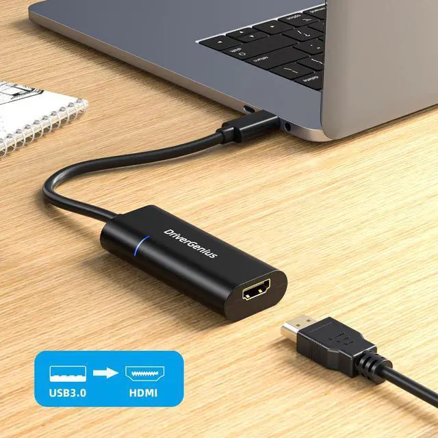 Alt view image 2 of 5 - DriverGenius USB 3.0 Type-A to HDMI Display Cable Adapter Converter for Monitor - with Indicator - External Video & Graphics Card, 1080p/60Hz, Compatible for Windows 11, macOS Sequoia 15.1.1 (HD00007)