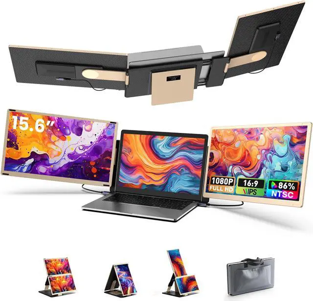 Main image of Laptop Screen Extender, 15.6'' Laptop Monitor Extender with 86% NTSC FHD 1080P Display, Detachable Triple Portable Monitor Compatible with Windows/Mac/DeX/Chrome, Also Works with Desktop/Mini PC