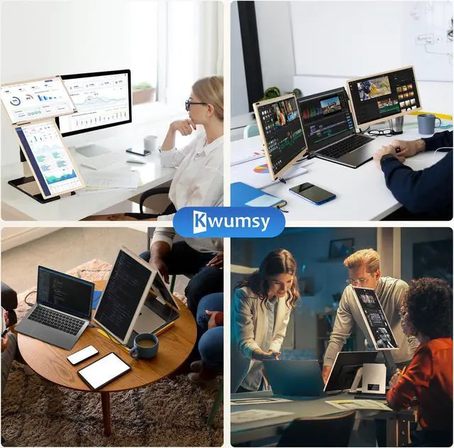Alt view image 4 of 5 - Laptop Screen Extender, 15.6'' Laptop Monitor Extender with 86% NTSC FHD 1080P Display, Detachable Triple Portable Monitor Compatible with Windows/Mac/DeX/Chrome, Also Works with Desktop/Mini PC