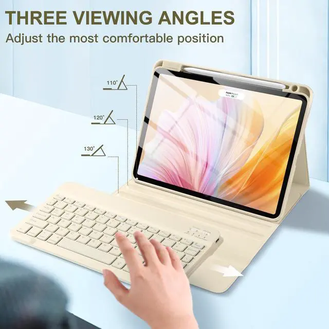 Alt view image 5 of 5 - Harvopu Compatible for iPad Air 11-inch/ 10.9" Air 5th 4th Generation Case with Keyboard - Backlit Detachable, Folio Cover with Pencil Holder for iPad Air 11 Inch M3/M2, Air 5/ Air 4 (Starlight)