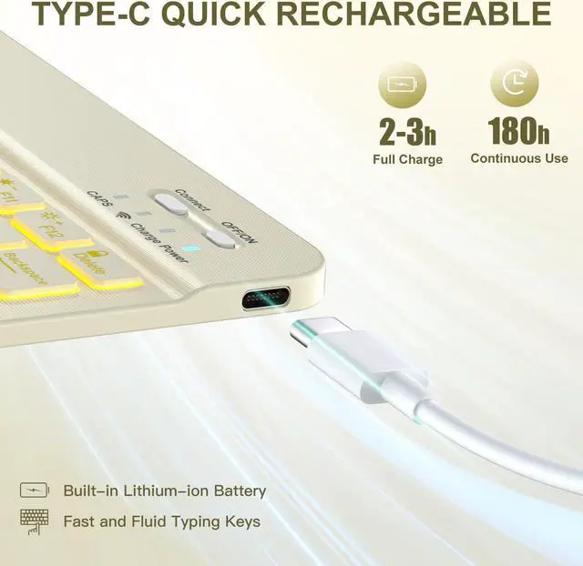 Alt view image 3 of 5 - Harvopu Compatible for iPad Air 11-inch/ 10.9" Air 5th 4th Generation Case with Keyboard - Backlit Detachable, Folio Cover with Pencil Holder for iPad Air 11 Inch M3/M2, Air 5/ Air 4 (Starlight)