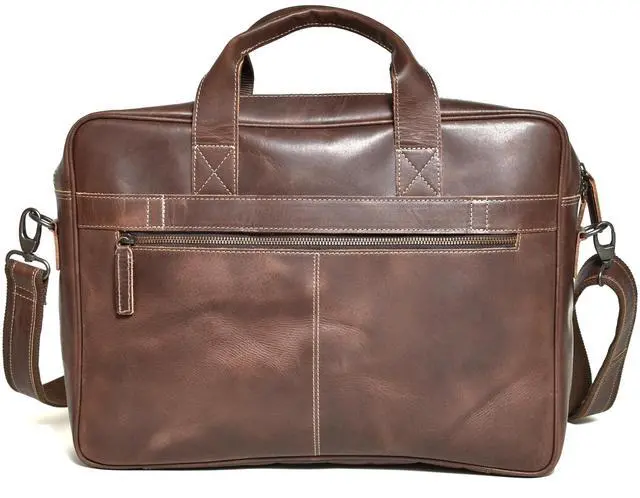 Alt view image 2 of 5 - 16 Inch Leather Laptop briefcases Messenger bags best office Satchel bag for Men and Women (Dark Brown)