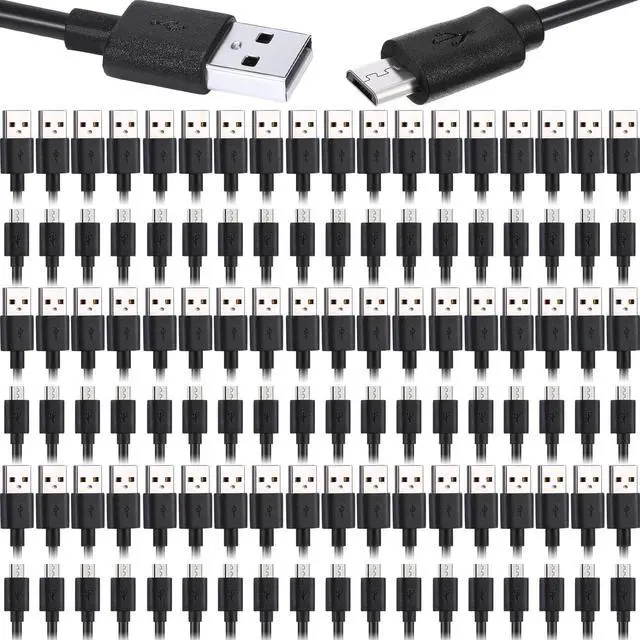 Main image of Kanayu 50 Pcs Micro USB Cable Bulk, 3.3 Ft Fast Charging Cable 2A Cable Charge Cord Compatible with Samsung Galaxy S7 S6 Edge J7 S5, Note 5 4, K40 K20, Kindle, PS4, Tablet(Black)