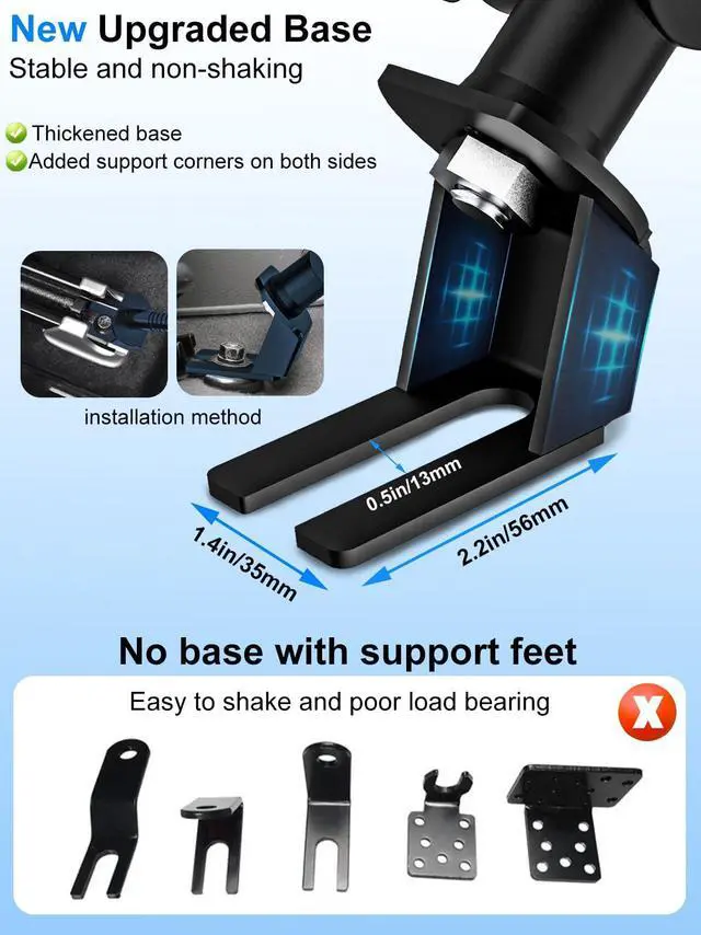 Alt view image 5 of 5 - Kolasels Truck Tablet Holder - Safety Lock, Anti-Theft Seat Rail Mount for Car/Truck, Heavy Duty Floor Mount for iPad Pro 12.9, Surface Pro, Galaxy Tabs and 9-14" Devices