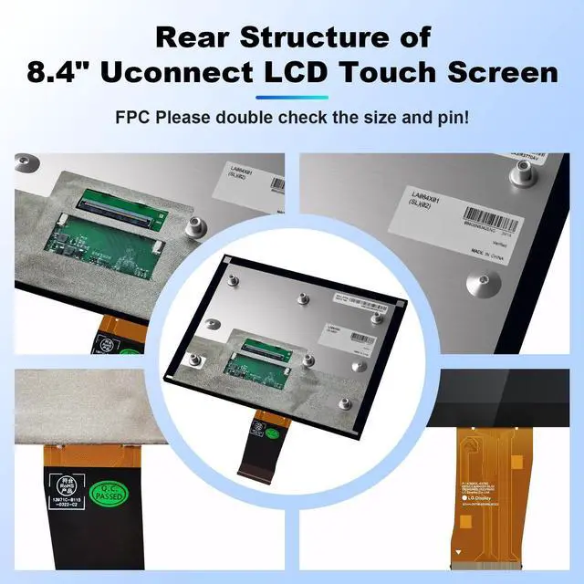 Alt view image 5 of 5 - LBW Premium 8.4" Uconnect 4C UAQ LCD Monitor Touch-Screen, Radio Navigation New OEM Fit for Jeep Dodge RAM Chrysler Gladiator Compass Wrangler Cherokee Durango 2017-2022, Replace # LA084X01(SL)(02)