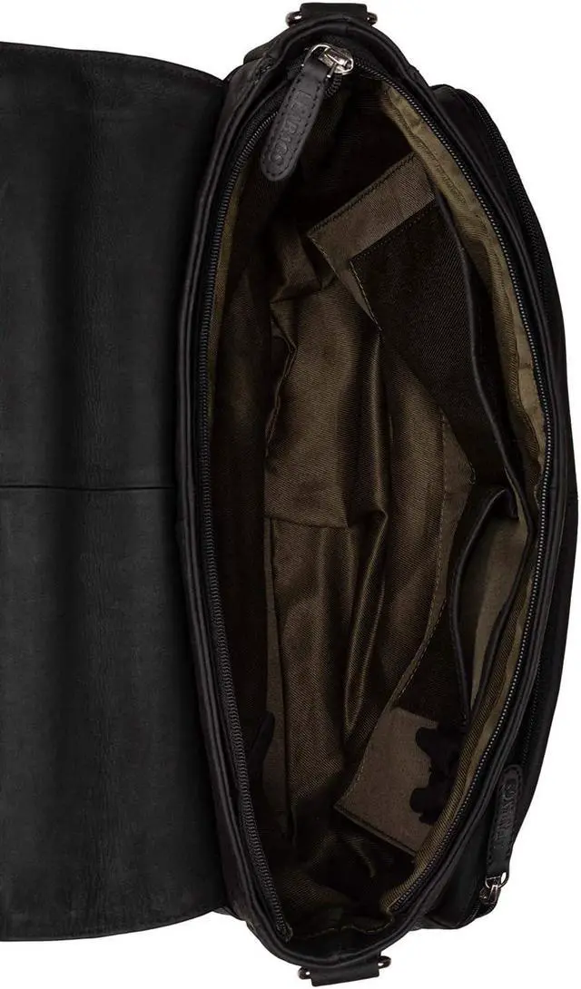 Alt view image 5 of 5 - LEABAGS Texas shoulder bag made of genuine buffalo leather in vintage look I laptop bag up to 15 inch I business bag I leather bag I shoulder bag I briefcase