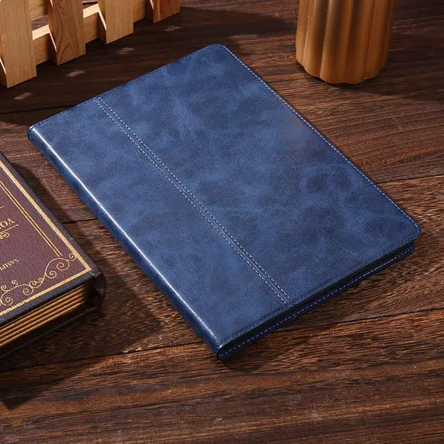 Alt view image 5 of 5 - NANRUIL for Ipad Pro 13-inch Case M4 7th Gen 2024(Model:A2925/A2926) Genuine Leather Cover Protective Shell,Auto Wake/Sleep.Blue