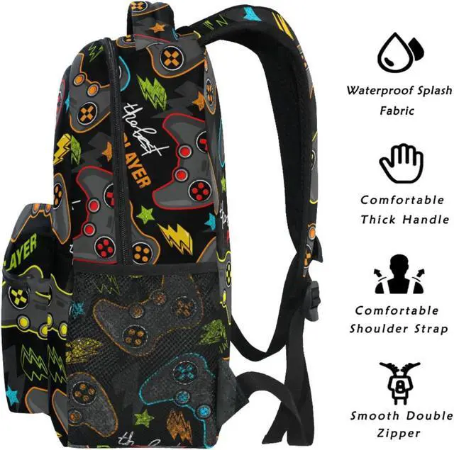 Alt view image 2 of 4 - Oarencol Video Game Backpack Bookbag Gamer Gaming Daypack Travel Hiking Camping School Laptop Bag