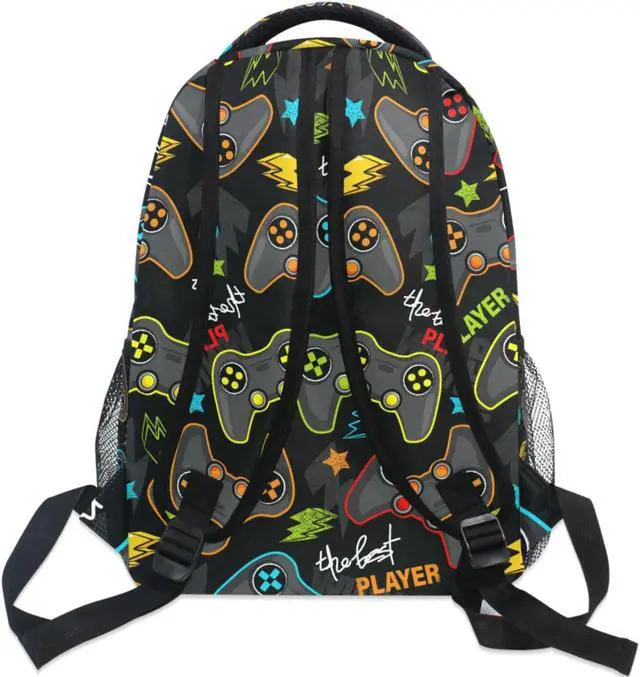 Alt view image 4 of 4 - Oarencol Video Game Backpack Bookbag Gamer Gaming Daypack Travel Hiking Camping School Laptop Bag