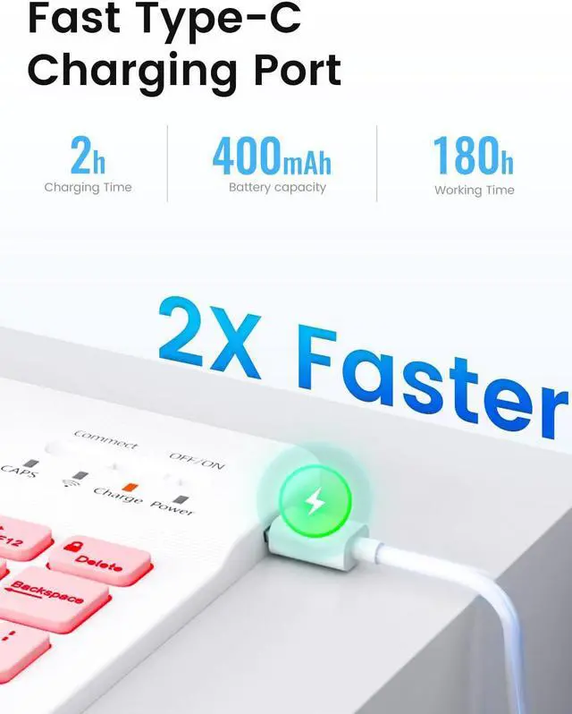 Alt view image 4 of 5 - OYEEICE for iPad 9th Generation Case with Keyboard - Detachable Backlit Keyboard - Rotatable Cover with Pencil Holder for iPad 9th/8th/7th Gen, iPad Air 3rd Gen & iPad Pro 10.5" - Pink