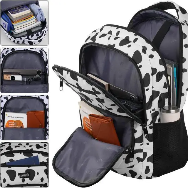 Alt view image 4 of 5 - Paude Backpack School,Milk Backpack Laptop,Bookbag for Teens 15.6 Inch College Backpack for University Business Work Travel