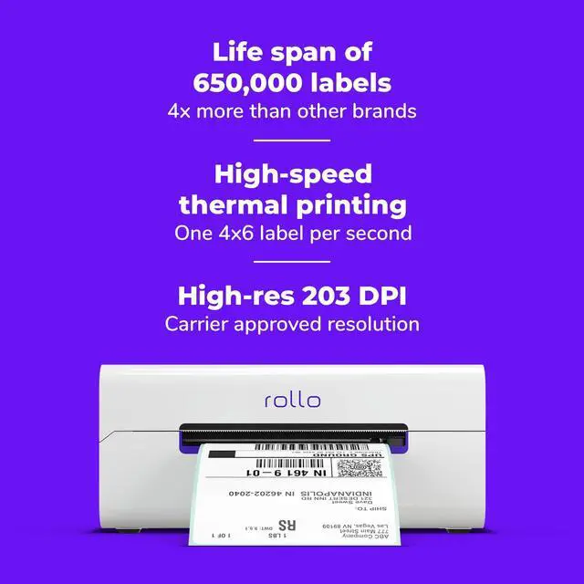 Alt view image 4 of 5 - Rollo Wireless Thermal Shipping Label Printer and 500 4x6 Thermal Labels Bundle - High Speed Printer for Shipping Packages with Shipping Labels